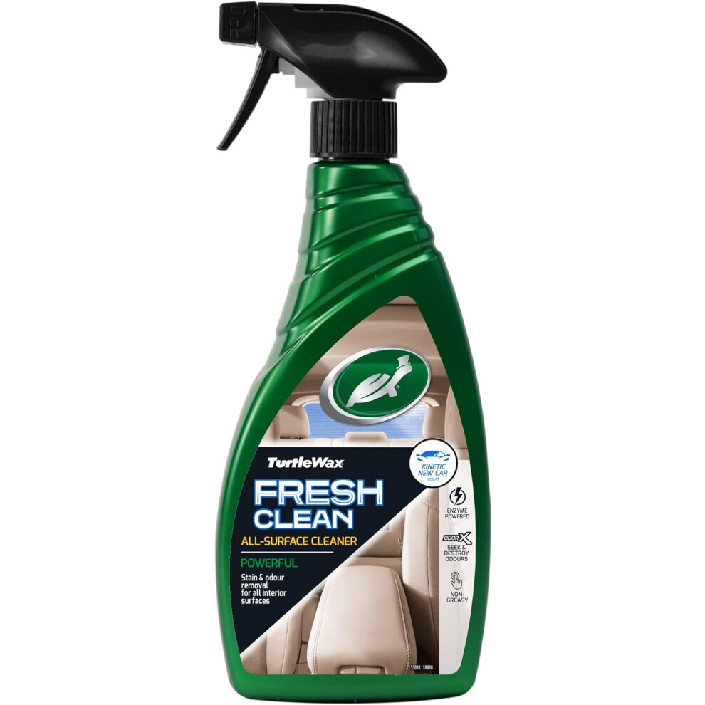 Turtle Wax Power Out Interior Car Cleaner 53031 Deep Deodorizes and Protects with Odor-X Technology Eliminates Odours Suitable for All Vehicles 500ml