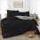 (BLACK, SUPER KING) Reversible Plain Dyed Duvet Cover Set & Pillowcase 1