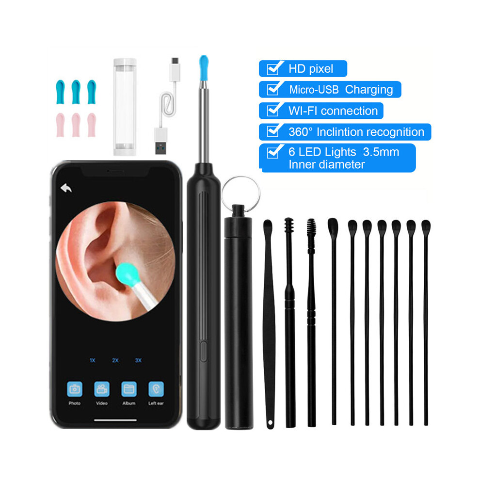 Misscc (Black) Earwax Removal Tool With 10Pcs Ear Digging Tools