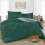 (GREEN, DOUBLE) Reversible Plain Dyed Duvet Cover Set & Pillowcase 1