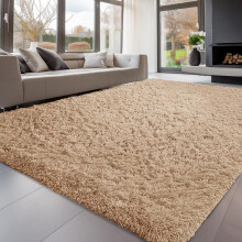 (Beige, 200x290 cm) Elegant Affordable Shaggy Area Rug Non Skid Livingroom Rugs