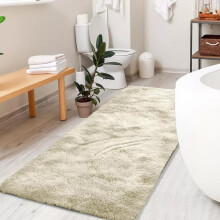 (Cream, 60x220 cm) Elegant Affordable Shaggy Area Rug Non Skid Livingroom Rugs