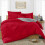 (BURGUNDY, SINGLE) Reversible Plain Dyed Duvet Cover Set & Pillowcase 1
