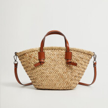 (Brown) Casual Wicker Woven Basket Bags Rattan Women Handbags Handmade Straw Tote Bag