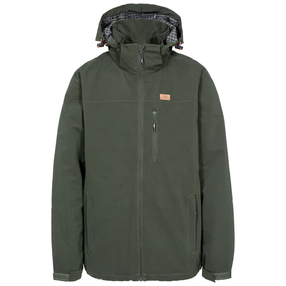 (XXS, Olive) Trespass Mens Waterproof Jacket With Hood Weir