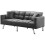 KOSY KOALA Sofa Bed 2 Seater Grey Velvet Click Clack Sofa Settee Recliner Couch with Metal Legs with 2 Pillows 6
