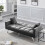 KOSY KOALA Sofa Bed 2 Seater Grey Velvet Click Clack Sofa Settee Recliner Couch with Metal Legs with 2 Pillows 2