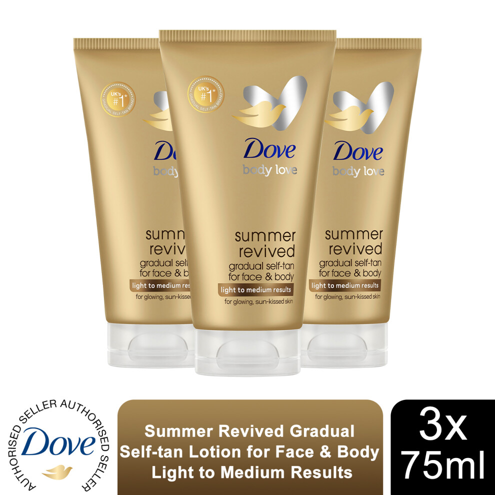 Dove Derma Spa Summer Revived Self Tan for Fair to Medium Skin 3x75ml