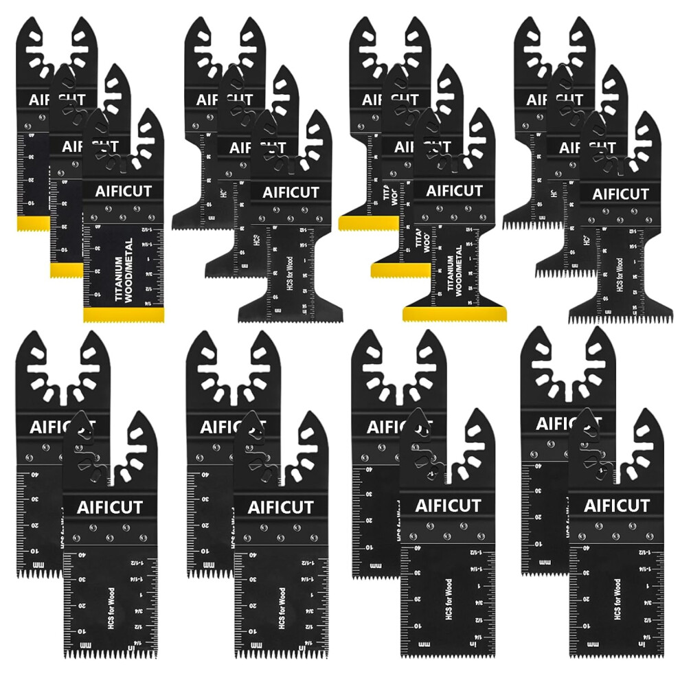 20 Pcs Oscillating Saw Blades Universal Wood Plastics Metal Titanium Multitool Blades Kits Fit Dewalt Rockwell Milwaukee Makita Bosch 6935462220205