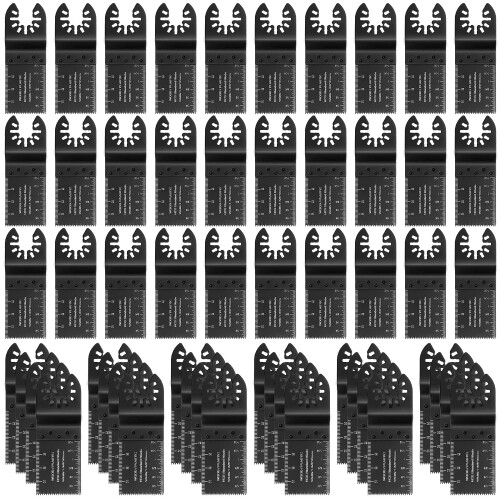 COMOWARE 52 Pcs Oscillating Tool Blade - 1-3/8” Multi Tool Blades Kits Universal Oscillating Saw Blades, Fine Tooth Multitool Blades, Quick Release