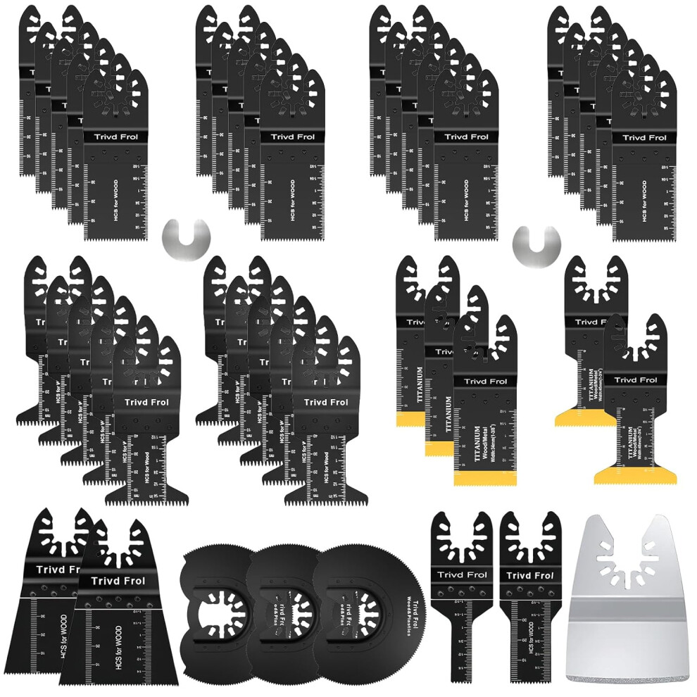 45Pcs Oscillating Saw Blades, Premium Multitool Blades Kits For Wood Metal Plastics, Oscillating Tool Blades Fit Dewalt Worx Rockwell Milwaukee 6935462220328