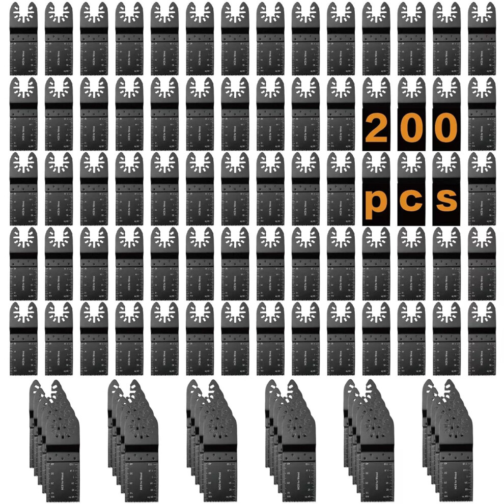200Pcs Oscillating Tool Blades Professional Universal Oscillating Saw Blades Wood Multitool Blades Compatible with Dewalt, Milwaukee, Makita, Ryobi,