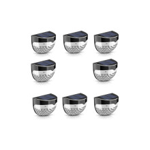 (8PCS) Solar Door Fence Wall Outdoor Garden Lights White Light