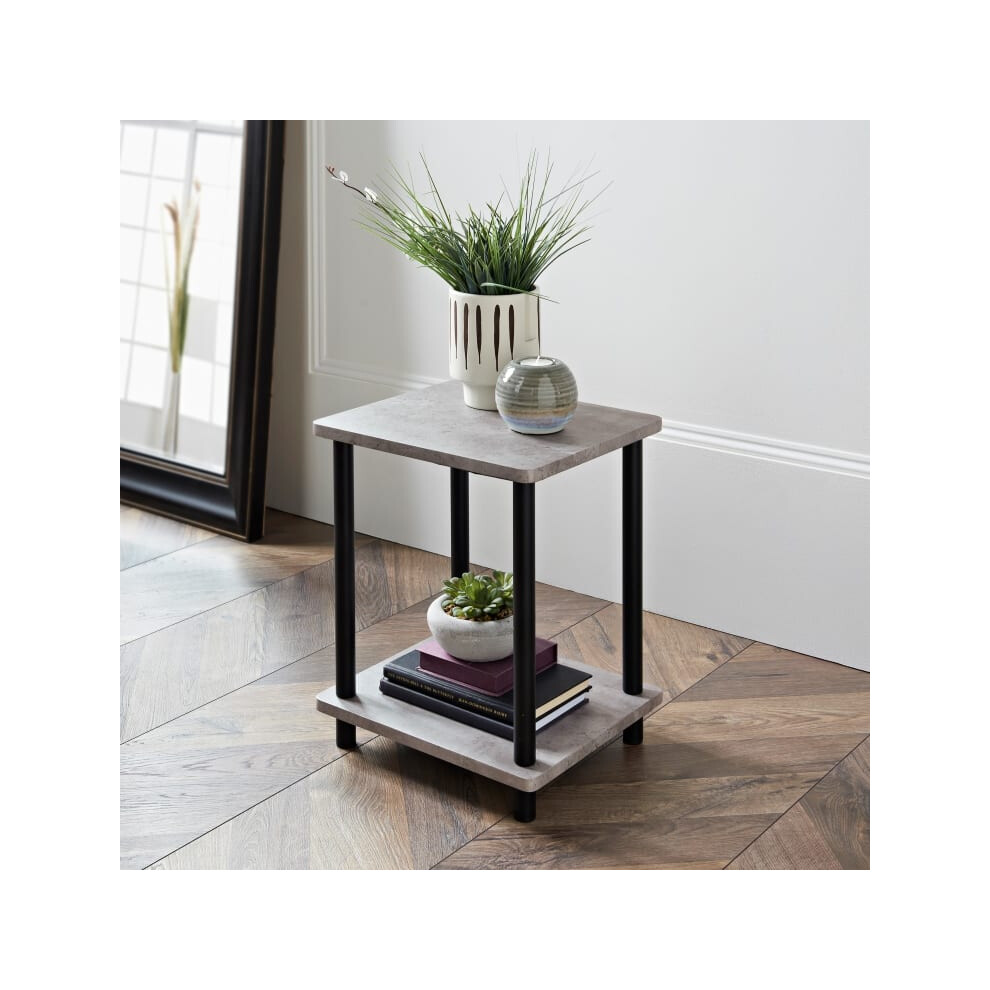 Hudson 2Tier Side Table Use For Drinks & Snacks Place Decorative Items