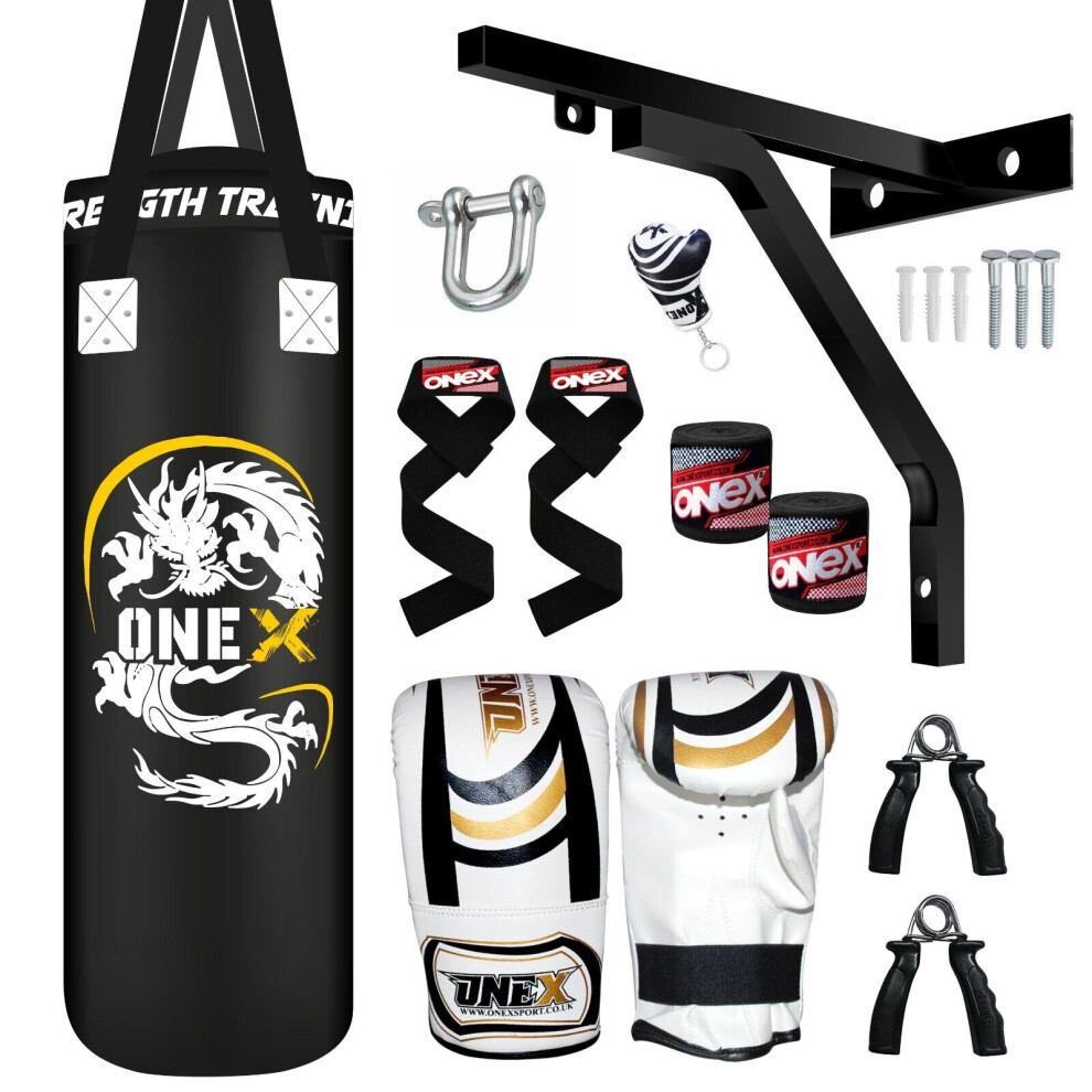 Punch Bag 3ft Heavy Kick Boxing Punching Bag MMA Gym Training Set