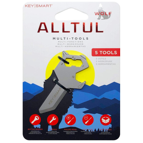 KeySmart KeySmart Alltul Multi-tool Wolf for Keyring & Wallet Stainless Steel