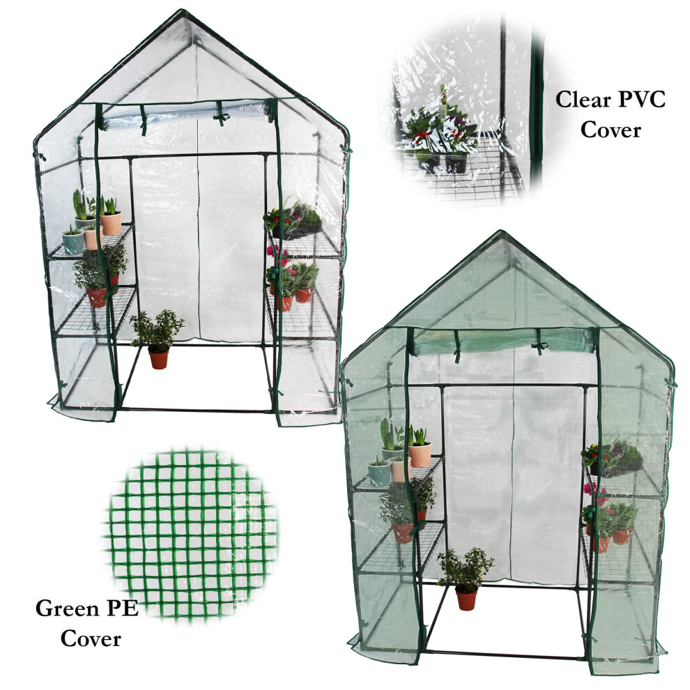 Greenhouse 4 shelf with PE cover 23032