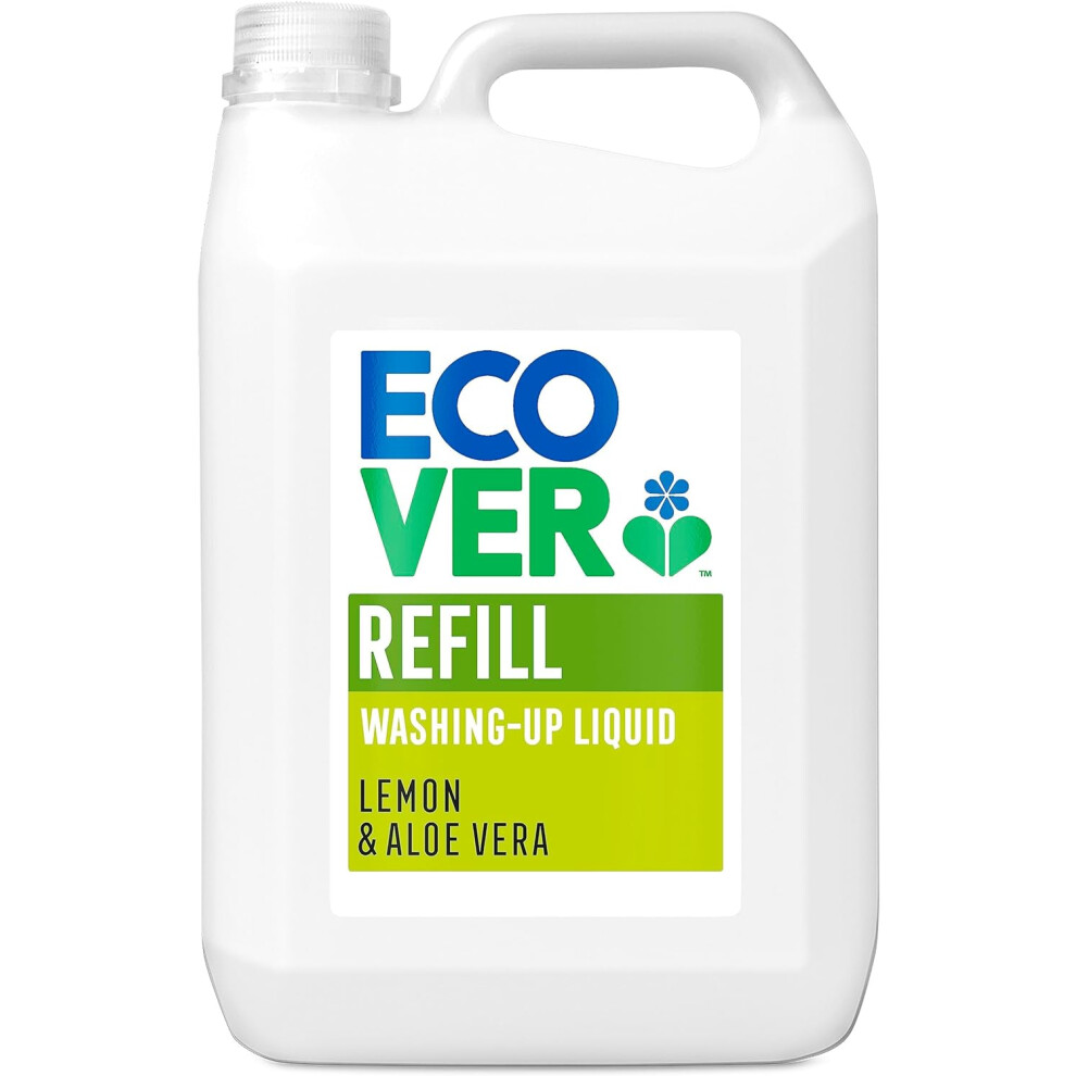 Ecover Washing Up Liquid Refill, Lemon & Aloe Vera, 5L