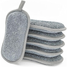 6-Pack Reusable Washing Up Sponge Non-Scratch Dual-Sided Kitchen & Bathroom cleaning products 10x8cm Eco-Friendly Pads Cleaners