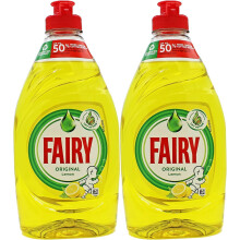 Fairy Original Lemon Washing Up Liquid | Pack of 2 x 320 ml | Dishes Grease Cleaner