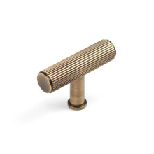 (55mm Pull) Antique Brass Reeded Cabinet Handles & Knobs