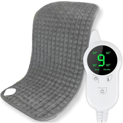 Therapeutic Electric Back & Neck Heat Pad Wrap - Fast-Heating, Flexible, Portable for Muscle Tension & Pain Relief (60x30 cm)