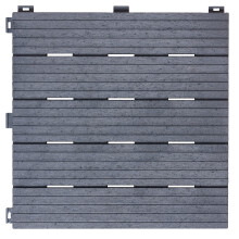 (Pack of 10) Cosmo Garden Patio Composite Decking Tiles Cool Grey