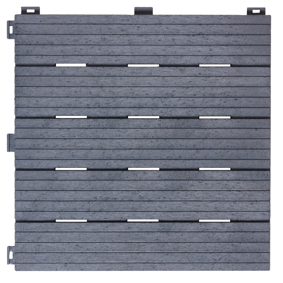 Nicoman (Pack Of 40) Cosmo Garden Patio Composite Decking Tiles Cool Grey