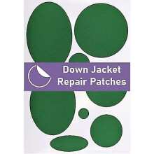 (Green) Down Jacket Repair Patches Pre-cut, Self-adhesive, Soft, Waterproof