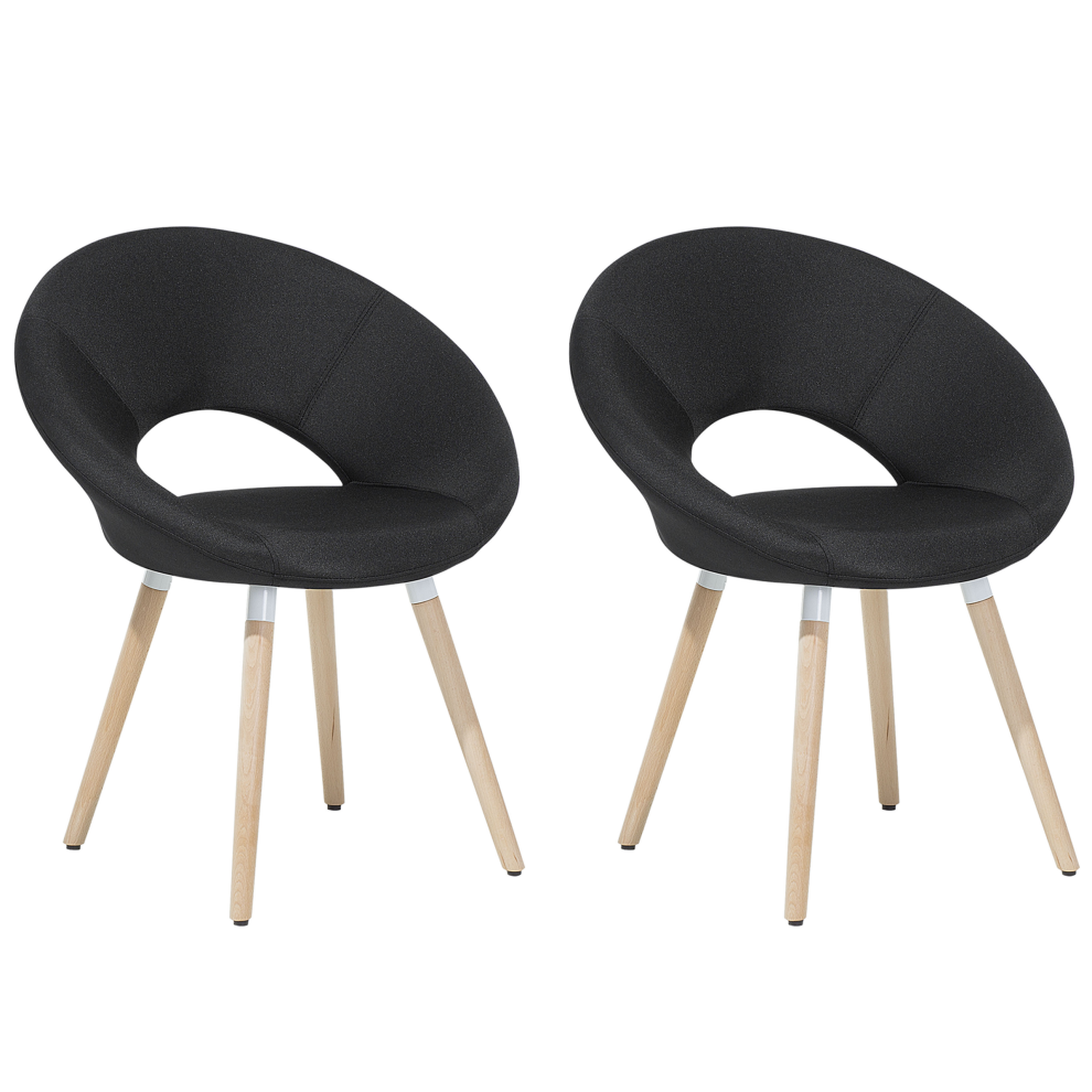 Set of 2 Dining Chairs ROSLYN Black