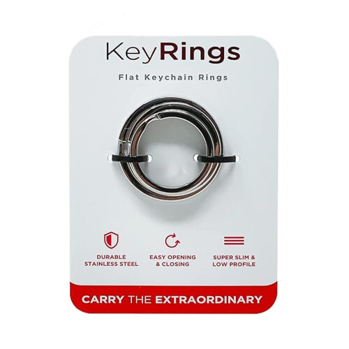 KeySmart KeySmart Flat Polished Key Rings (3 Pack) Assorted Sizes
