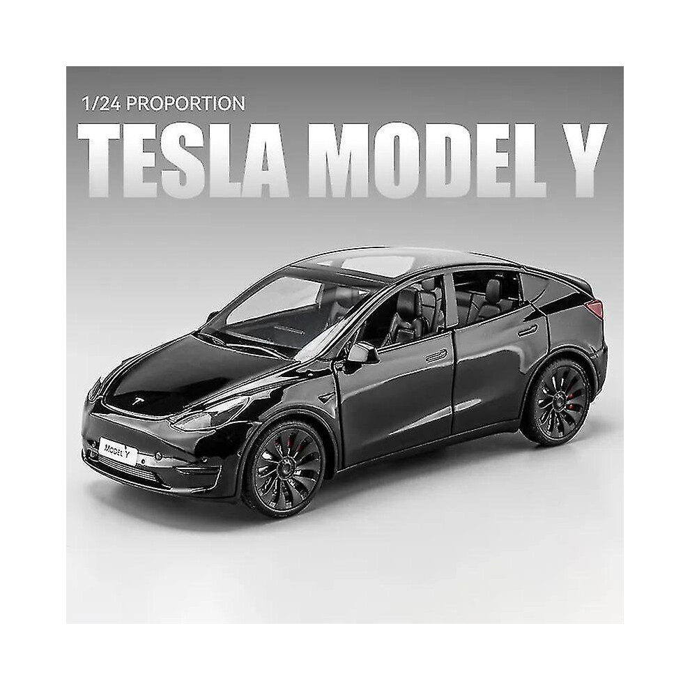 (Black) 1:24 Tesla Model Y Car Toy Alloy Sport Diecast Vehicle Kid Gift