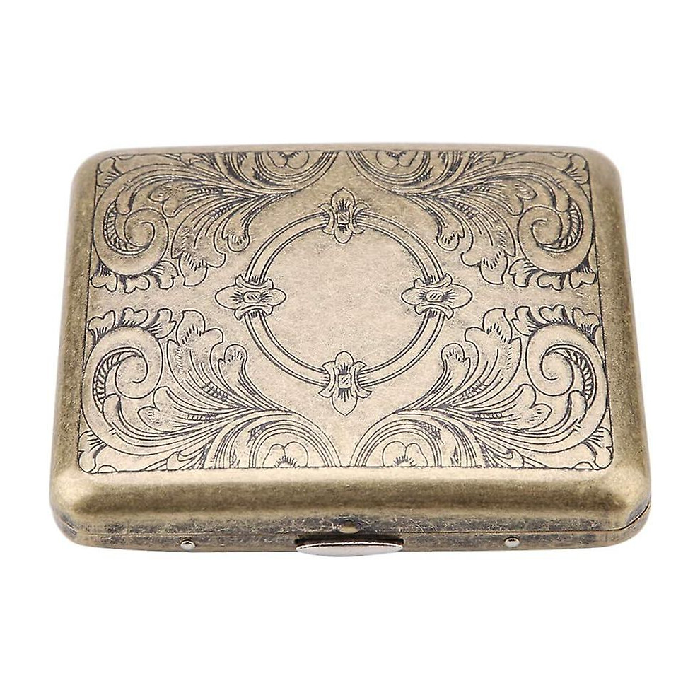 (01) Metal Cigarette Case King Size, Retro Cigarette Case 100Mm For Men Women Vintage Cigarette Box Holder Holds 20 Cigarettes Bronze