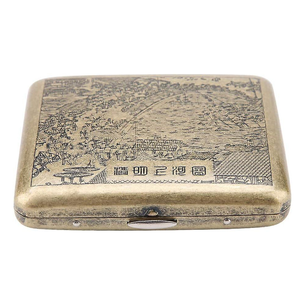 (04) Metal Cigarette Case King Size, Retro Cigarette Case 100Mm For Men Women Vintage Cigarette Box Holder Holds 20 Cigarettes Bronze