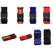 (Black with Combination, 2pcs) Hampton&Stewart Adjustable Strong Suitcase Luggage Straps