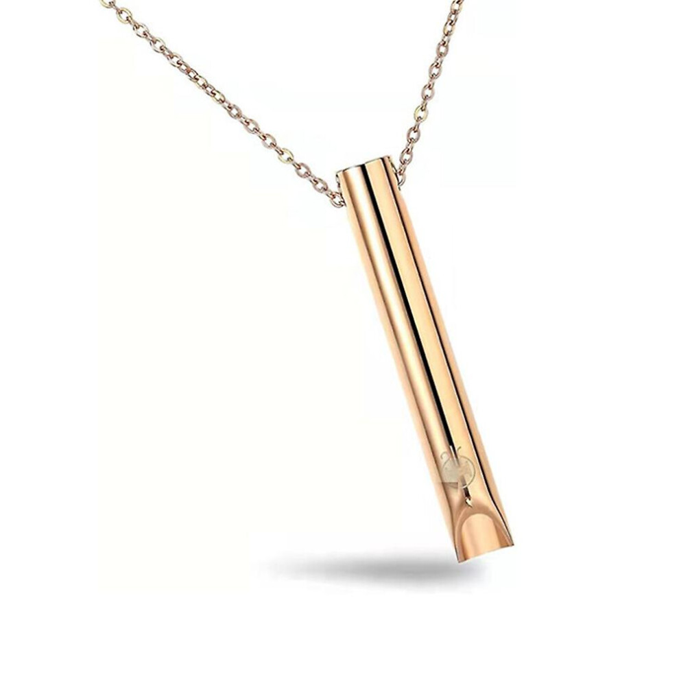 (Gold) Gift Stress Relief Mindful Breathing Necklace Meditation Relaxation Pendant Gold