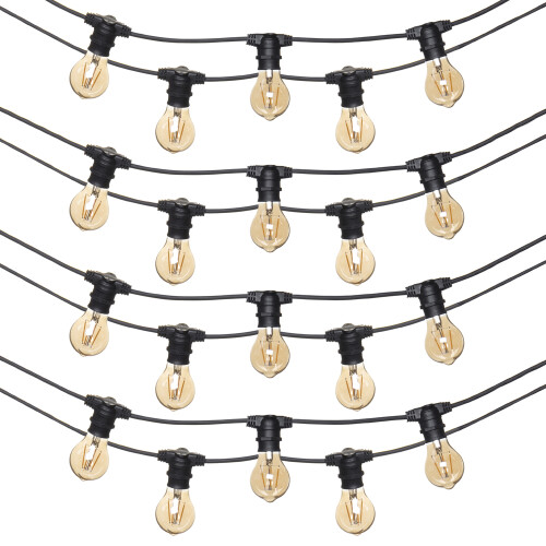 Arnold Festoon String Lights Outdoor 20 Light Garden Fitting - Black