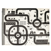 (Black White Map) Car Track Playmat Child Educational Learn Road Traffic Learning Exercise Mat For Children Kids New
