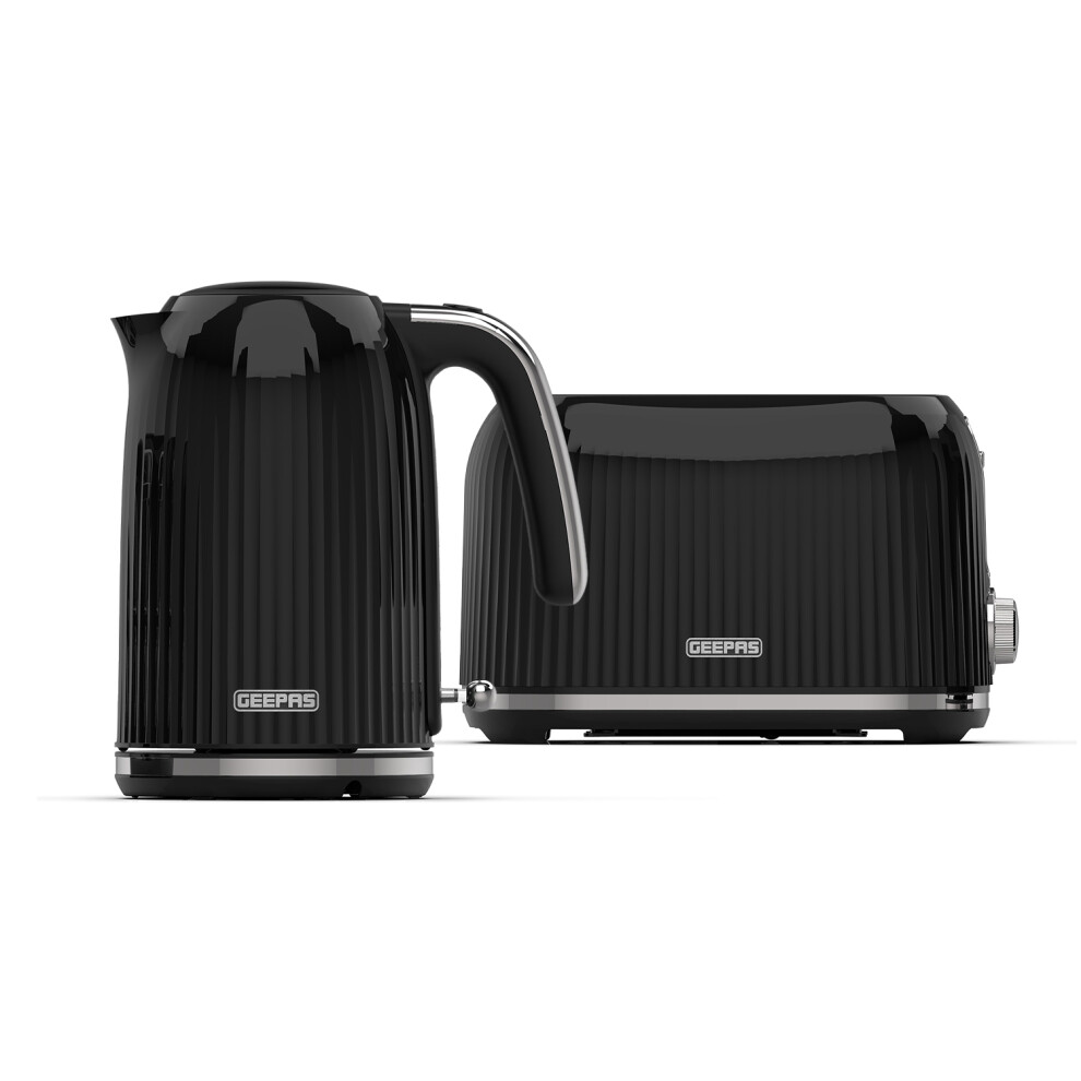 (Black) Geepas 1750W Toaster&1.7L Cordless Electric Kettle