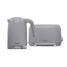 (Grey) Geepas 1750W Toaster&1.7L Cordless Electric Kettle