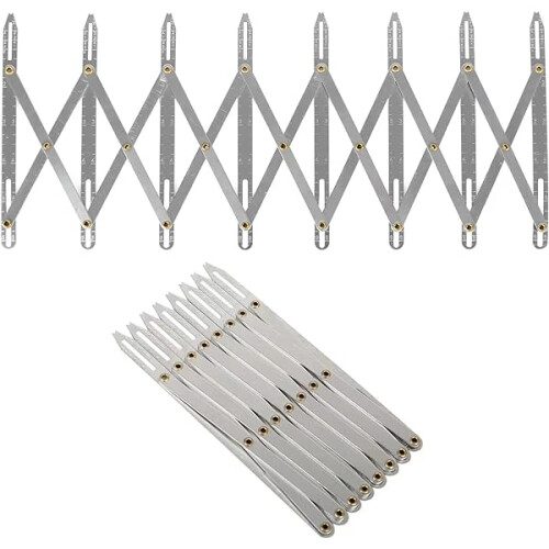 (Silver) Metal Sewing Gauge, Expanding Buttonhole Gauge
