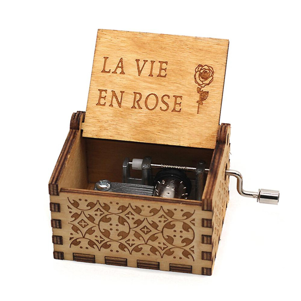 (La Vie En Rose) Music Box Wooden Crafts Christmas Gift