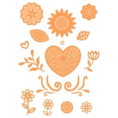Folksy Floral Embellishment Die Set - 5116E 2