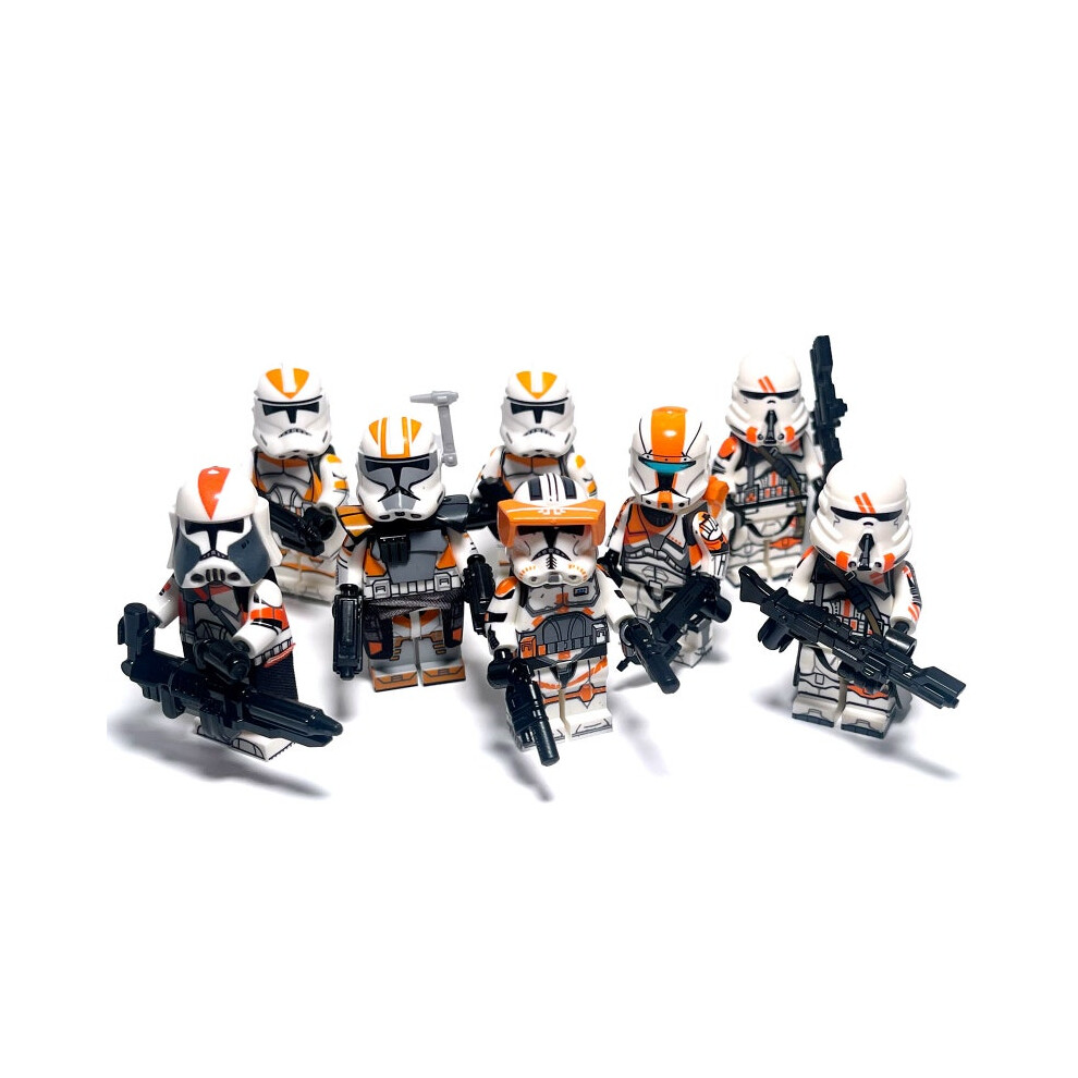 212th Attack Battalion Custom Orange Clone Troopers Star Wars Clone Wars Minifigures Battlepack