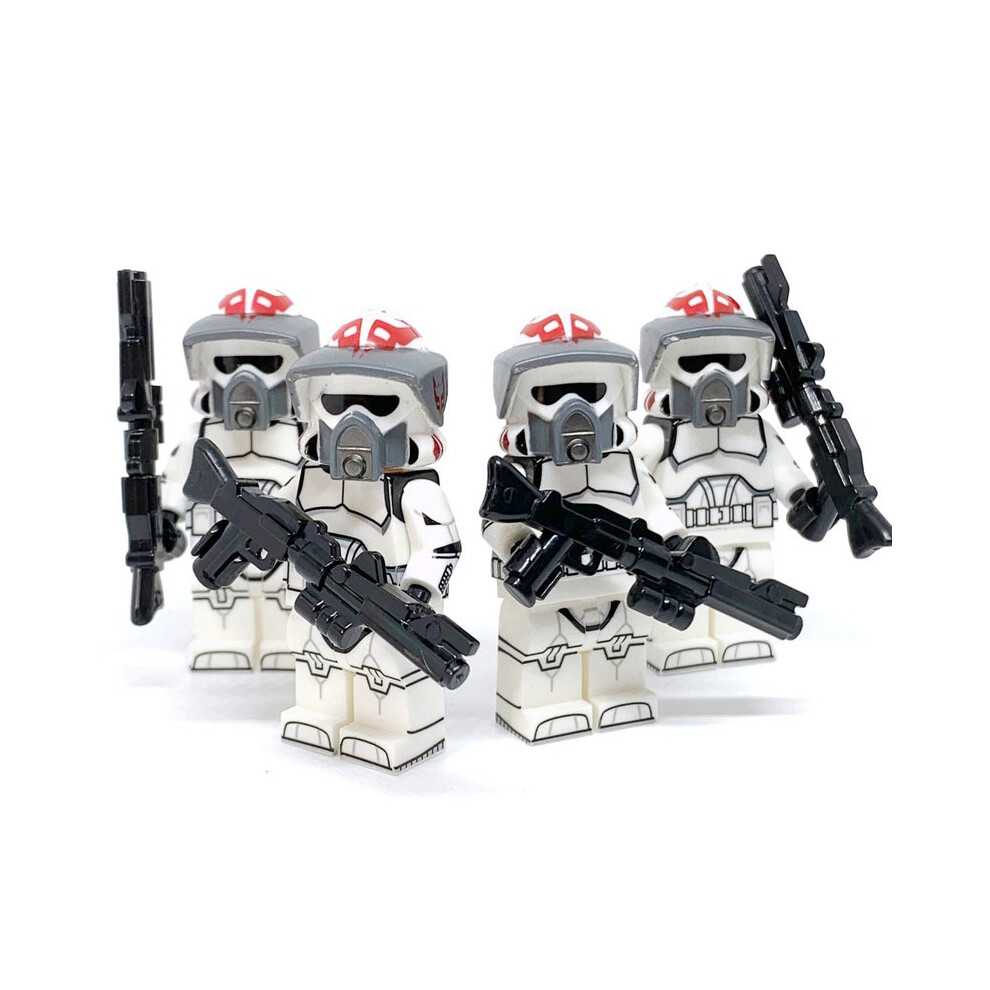 (4x Kamino ARF Troopers) ARF Trooper Minifigures Clone Star Wars Custom Commander ARF Scout Trooper Squad