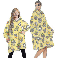(Avocado - Yellow, One Size) Blanket Hoodie Fluffy Fleece Hoodie Blanket For Women