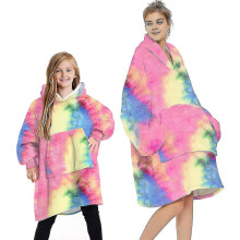 (Tie Dye, One Size) Blanket Hoodie Fluffy Fleece Hoodie Blanket For Women