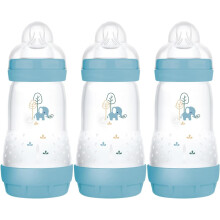 MAM Easy Start Self Sterilising Anti-Colic Baby Bottle Pack of 3 (3 x 260 ml), Anti-Colic Bottle with Medium Flow MAM Teats Size 2, Newborn Essentials