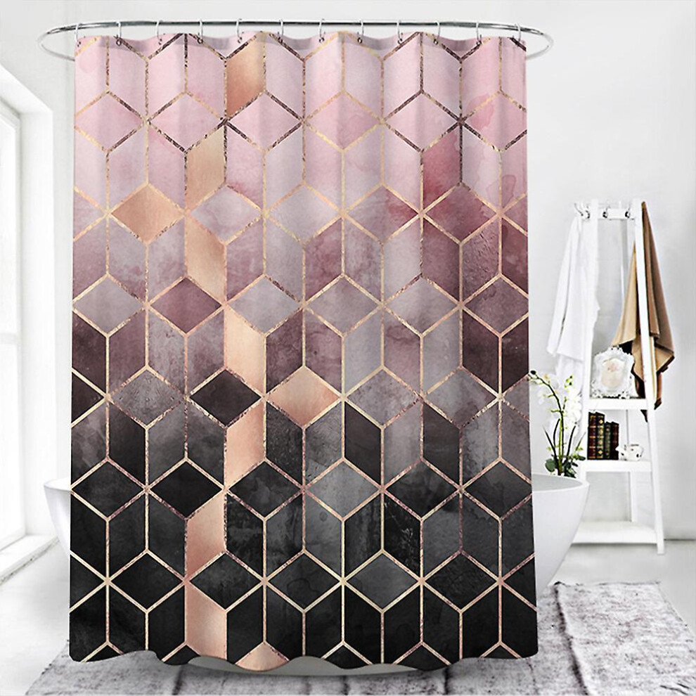 (Pink, 180x180cm) Modern Bathroom Waterproof Shower Curtain Colors Sizes Available