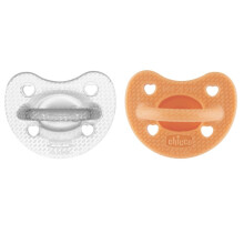 Chicco PhysioForma Luxe Sucette Silicone Apaisante 6-16m Orange, Lot de 2